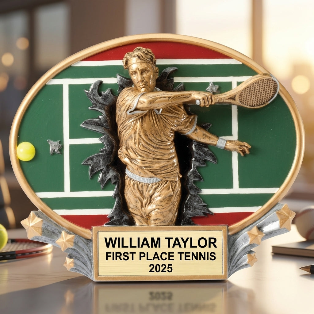 Tennis Award Trophy | Personalized | Custom Engraved | Tennis Champion | Gift | Player of the Year - View 5