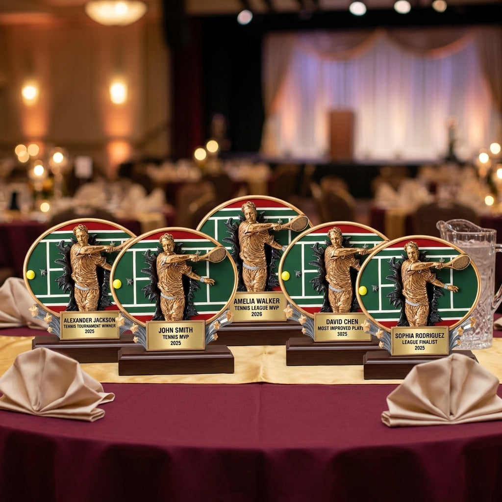 Tennis Award Trophy | Personalized | Custom Engraved | Tennis Champion | Gift | Player of the Year - View 6