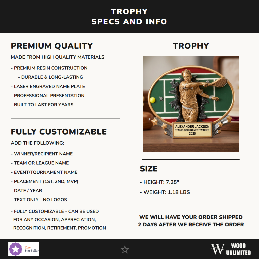 Tennis Award Trophy 4"