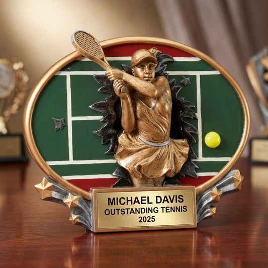 Personalized | Tennis Award | Custom Engraved | Tennis Trophy | Personalized Award | Engraved Gift | Female Player | MVP Award - View 2