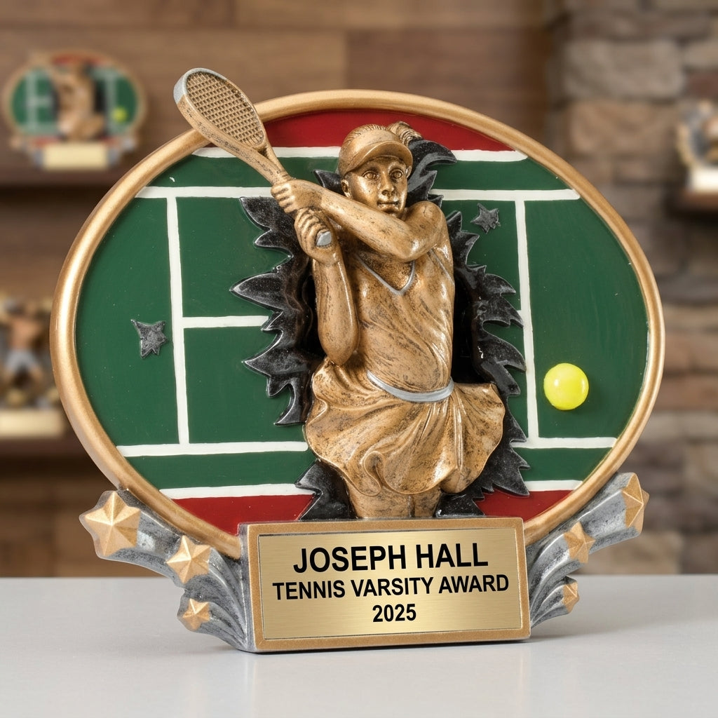 Personalized | Tennis Award | Custom Engraved | Tennis Trophy | Personalized Award | Engraved Gift | Female Player | MVP Award - View 3