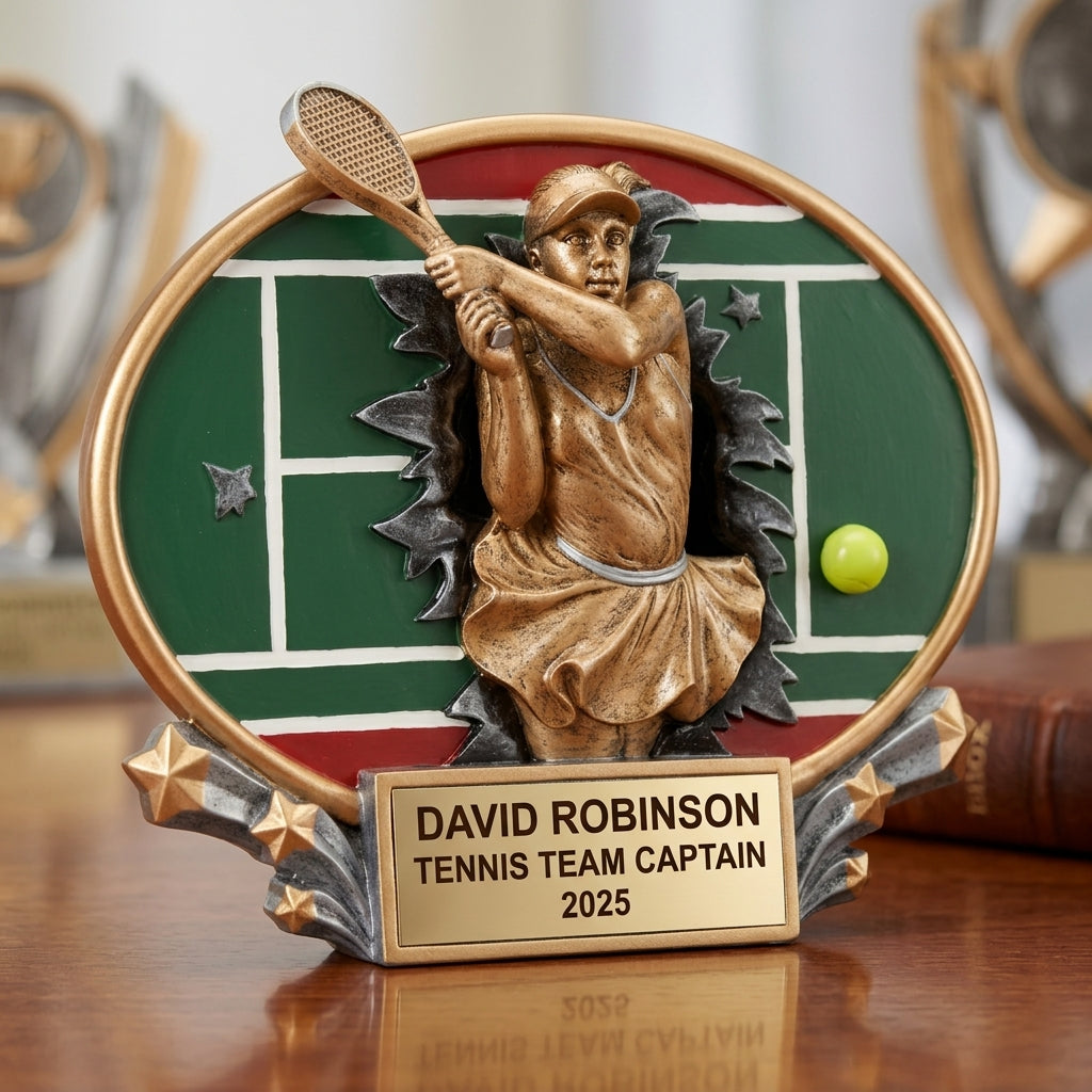 Personalized | Tennis Award | Custom Engraved | Tennis Trophy | Personalized Award | Engraved Gift | Female Player | MVP Award - View 4