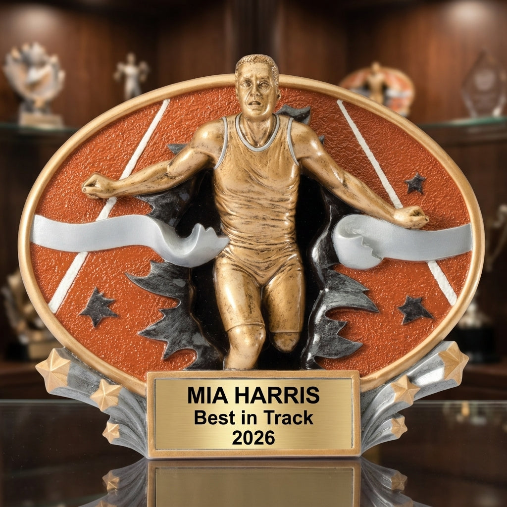 Track Trophy Award | Personalized | Custom Engraved | Track & Field | Running Award | Track Star Gift - View 1