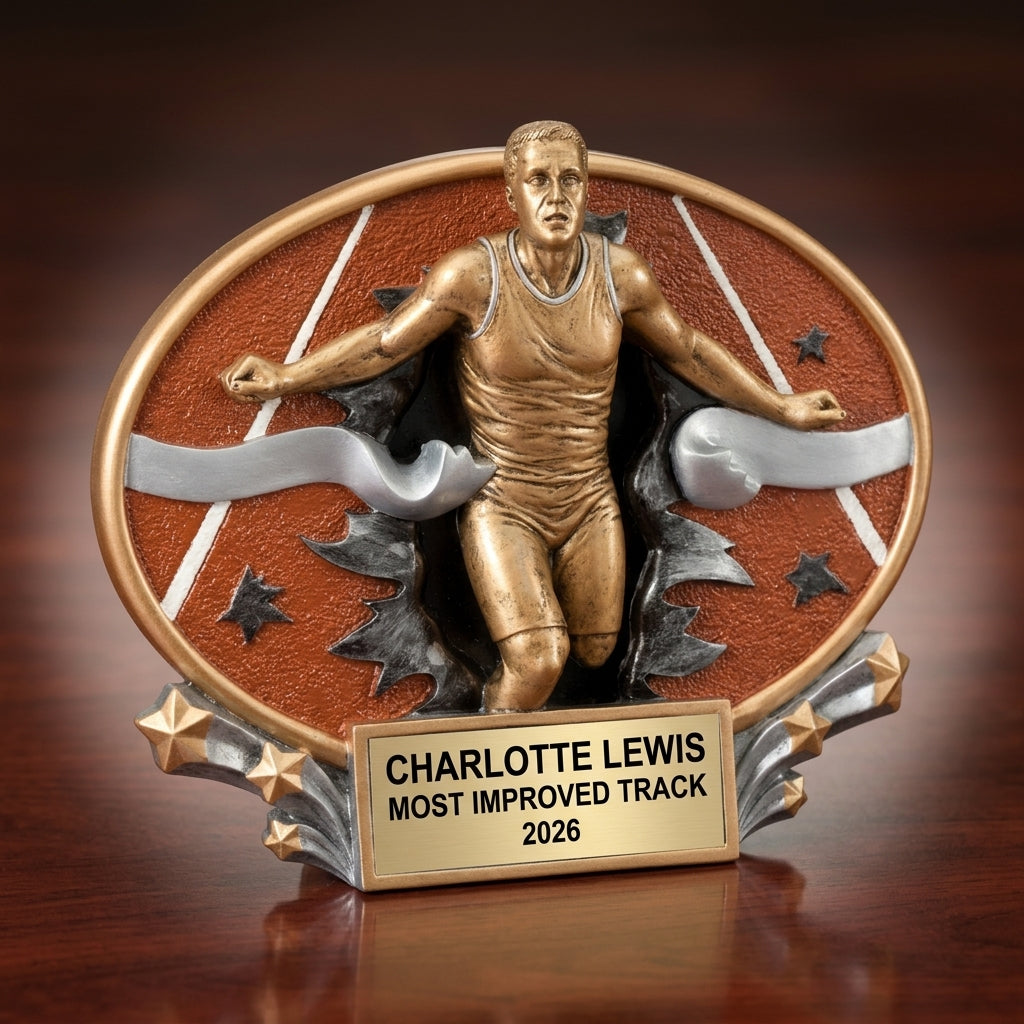 Track Trophy Award | Personalized | Custom Engraved | Track & Field | Running Award | Track Star Gift - View 2