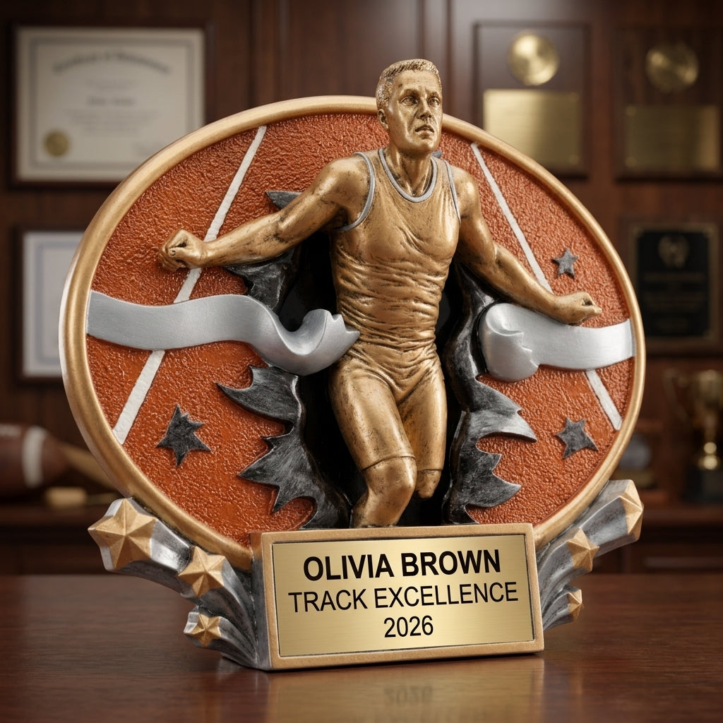 Track Trophy Award | Personalized | Custom Engraved | Track & Field | Running Award | Track Star Gift - View 3