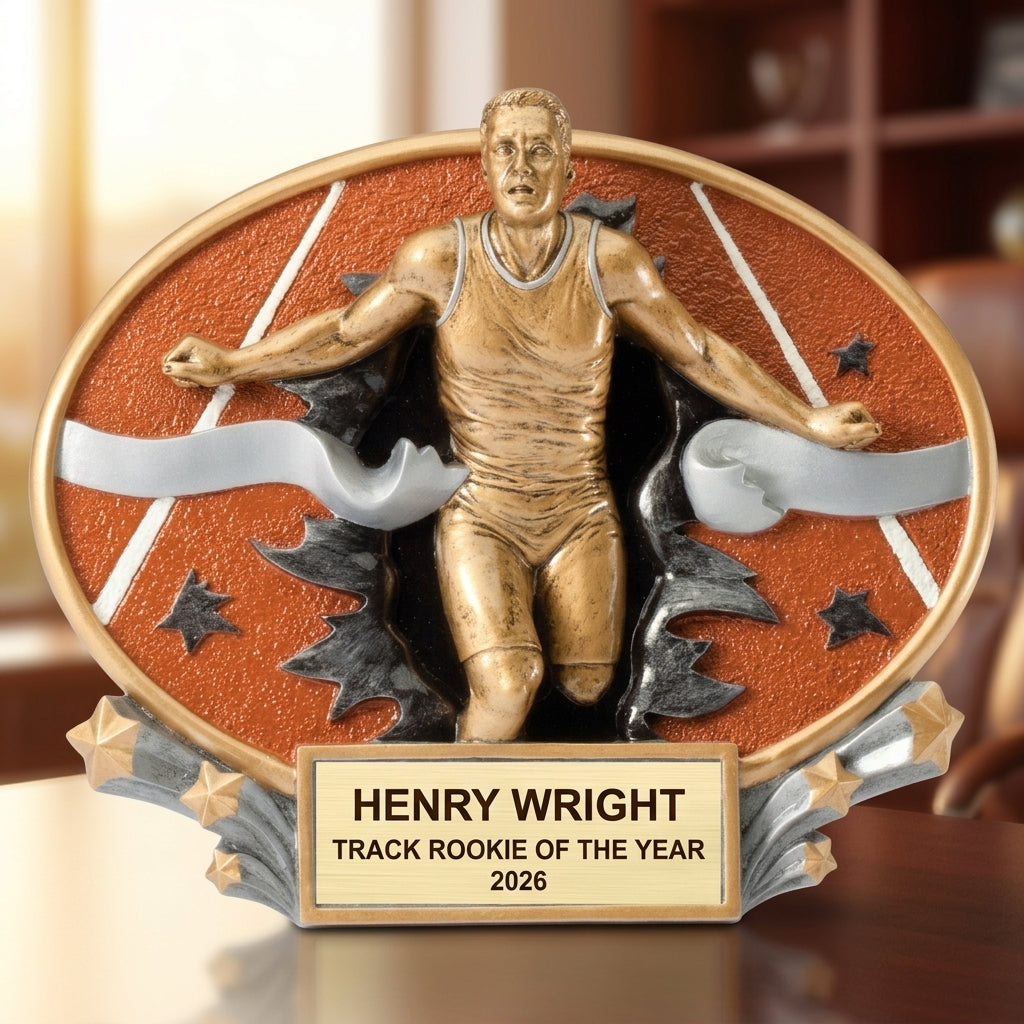Track Trophy Award | Personalized | Custom Engraved | Track & Field | Running Award | Track Star Gift - View 5