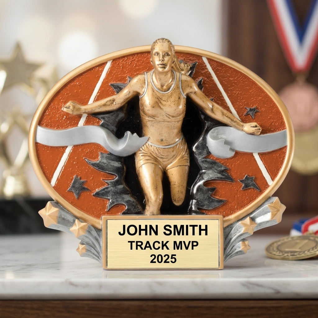 Personalized | Track and Field Award | Custom Engraved | Track Trophy | Running Award | Personalized Runner | Female Athlete - View 4