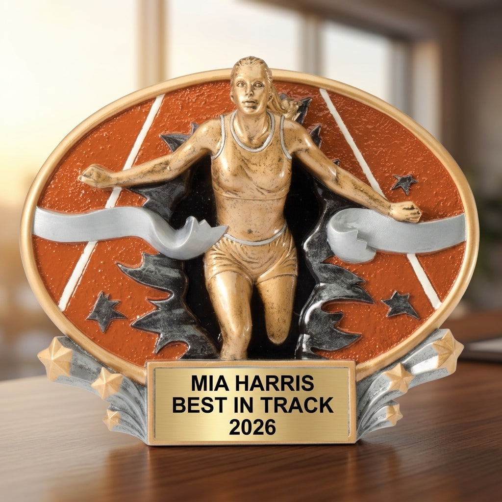 Personalized | Track and Field Award | Custom Engraved | Track Trophy | Running Award | Personalized Runner | Female Athlete - View 5