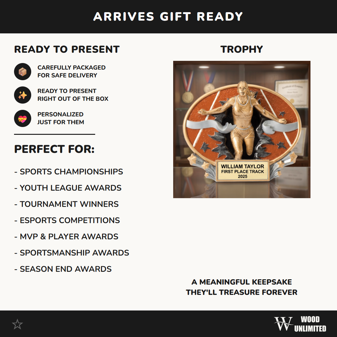 Personalized | Track and Field Award | Custom Engraved | Track Trophy | Running Award | Personalized Runner | Female Athlete