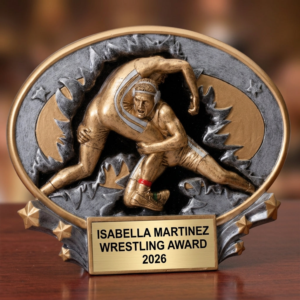 Wrestling Award Trophy | Personalized | Custom Engraved | Wrestling Gift | Champion Award | Wrestling Trophy | Unique Wrestling Award - View 2