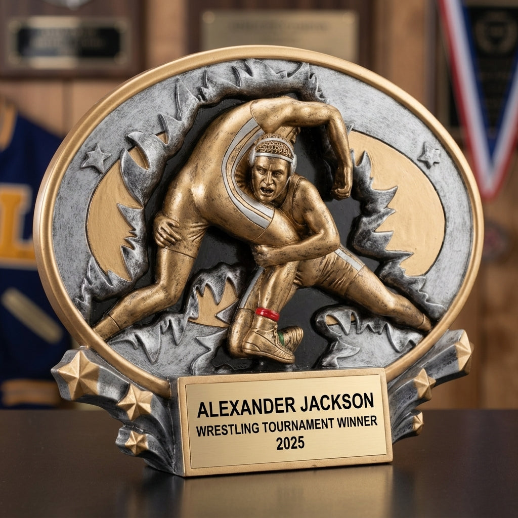 Wrestling Award Trophy | Personalized | Custom Engraved | Wrestling Gift | Champion Award | Wrestling Trophy | Unique Wrestling Award - View 3