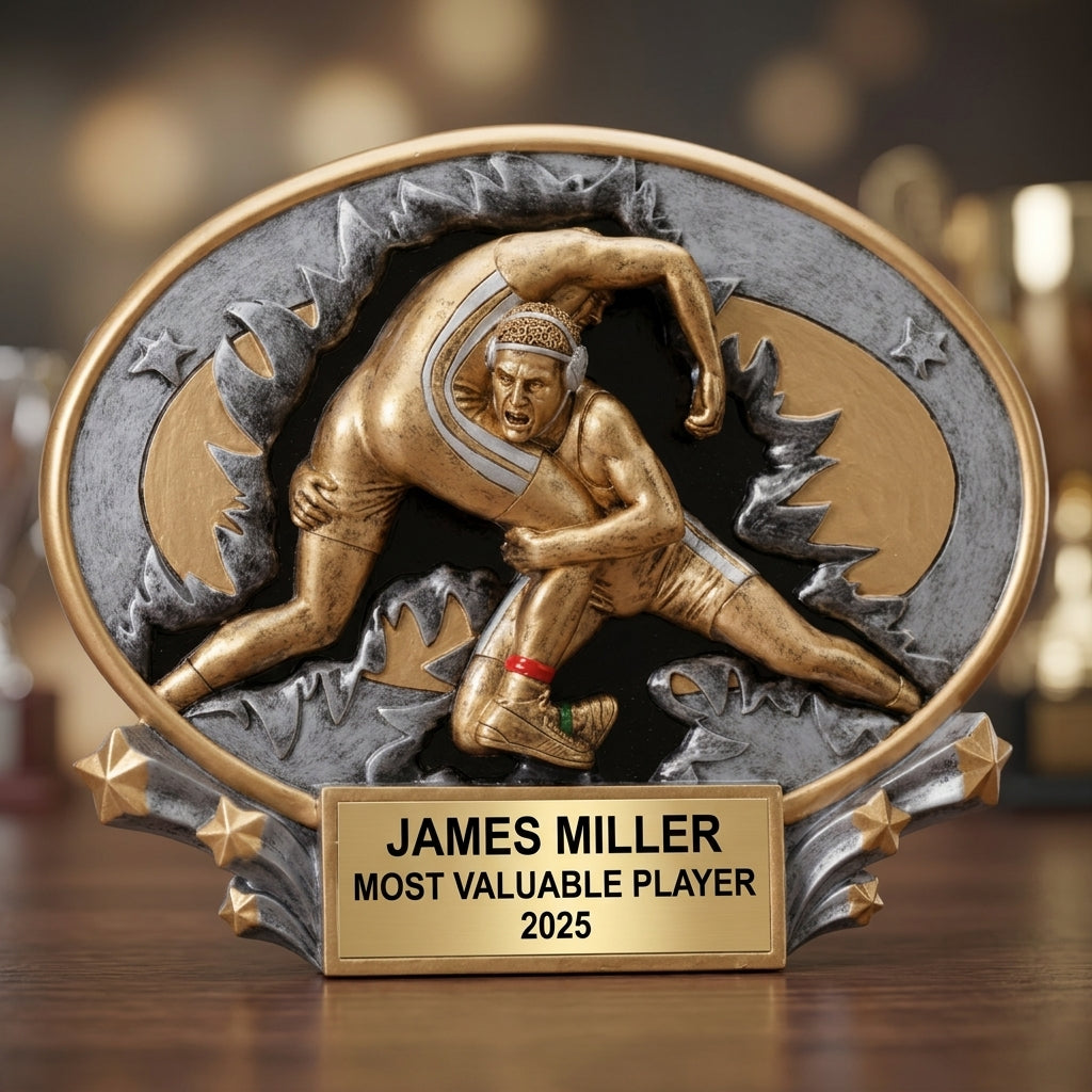 Wrestling Award Trophy | Personalized | Custom Engraved | Wrestling Gift | Champion Award | Wrestling Trophy | Unique Wrestling Award - View 4