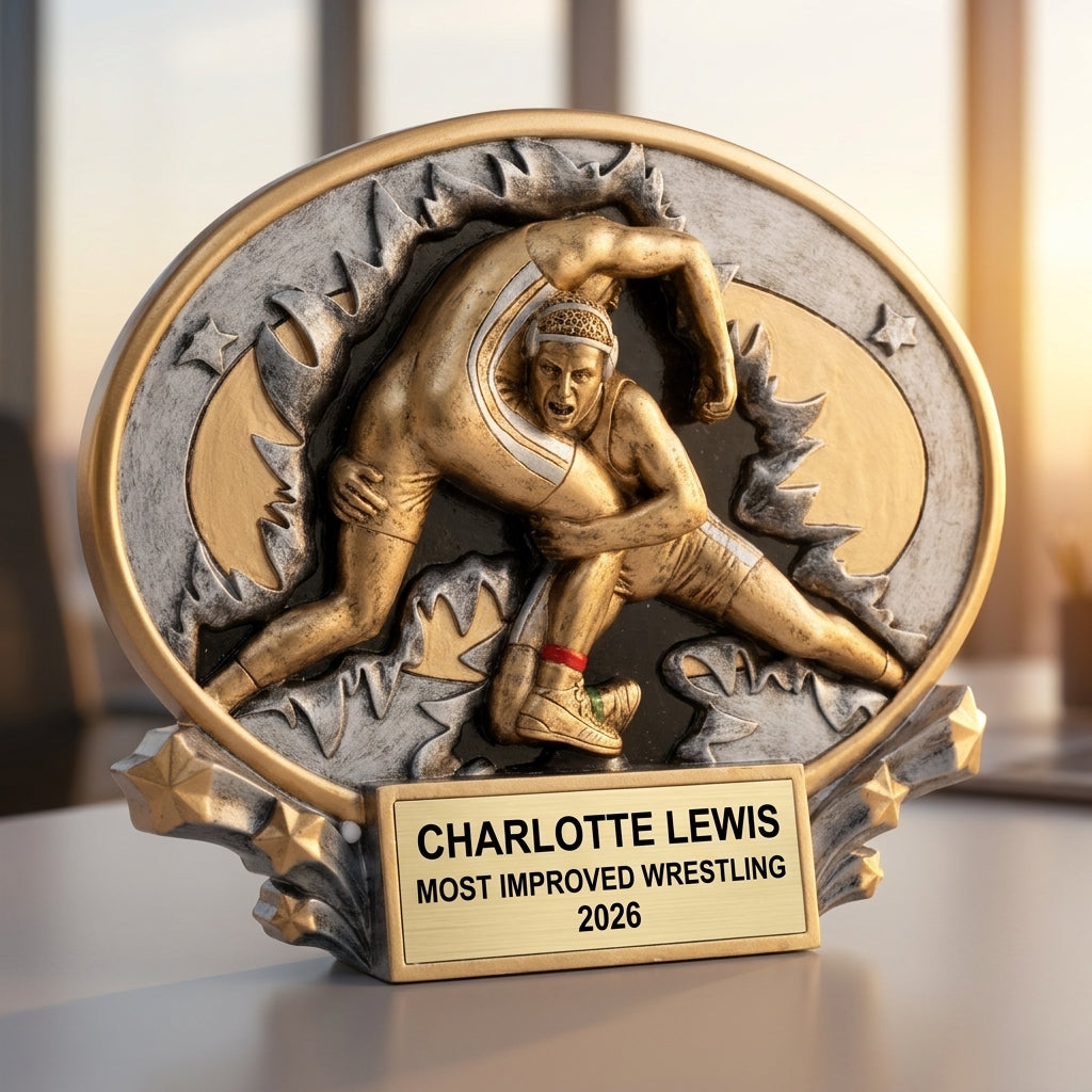 Wrestling Award Trophy | Personalized | Custom Engraved | Wrestling Gift | Champion Award | Wrestling Trophy | Unique Wrestling Award - View 5