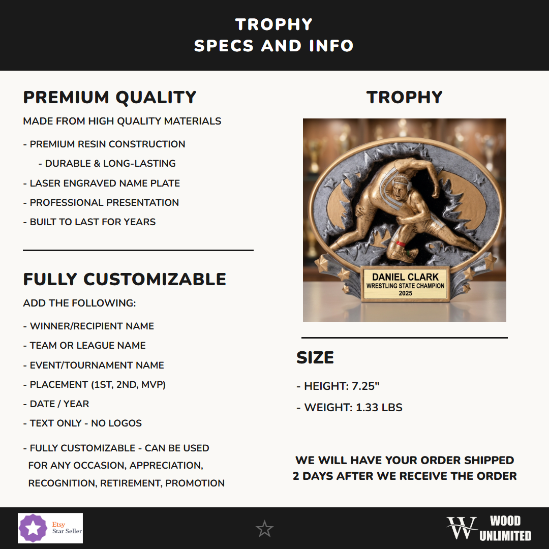 Wrestling Award Trophy 4"