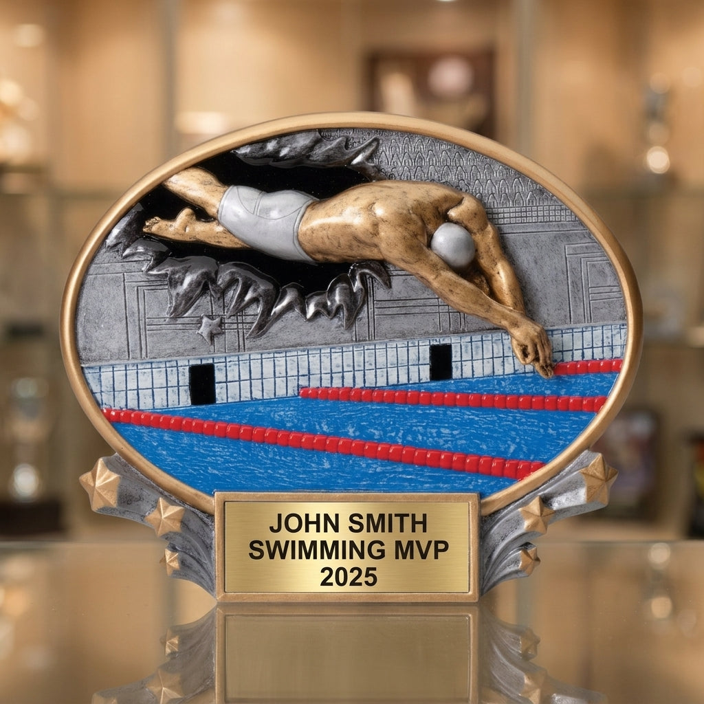Swimming Award Trophy | Personalized | Custom Engraved | Swim Meet Champion | Swimmer Gift | End of Season | Team Banquet - View 1