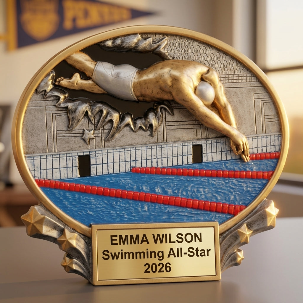 Swimming Award Trophy | Personalized | Custom Engraved | Swim Meet Champion | Swimmer Gift | End of Season | Team Banquet - View 5