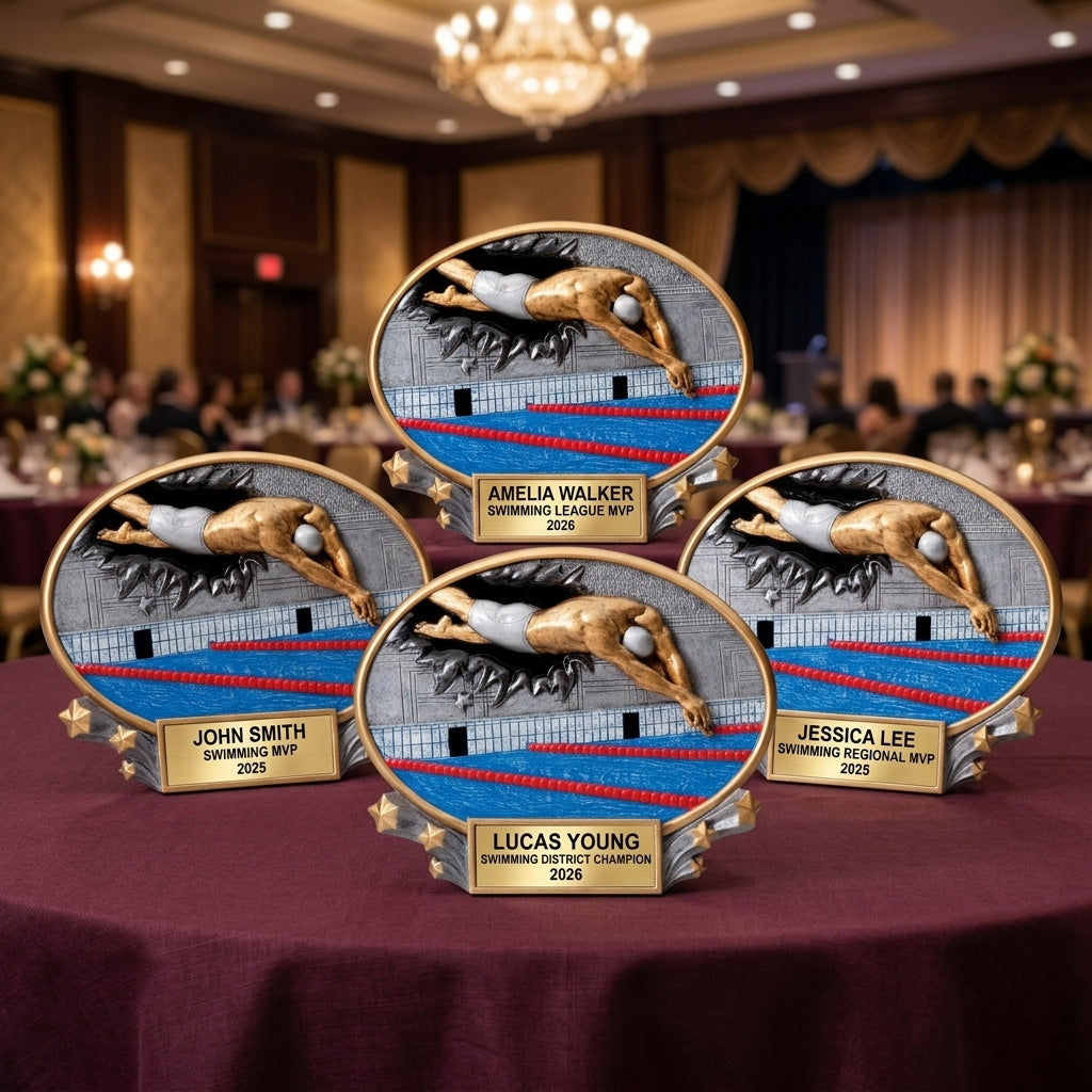 Swimming Award Trophy | Personalized | Custom Engraved | Swim Meet Champion | Swimmer Gift | End of Season | Team Banquet - View 6