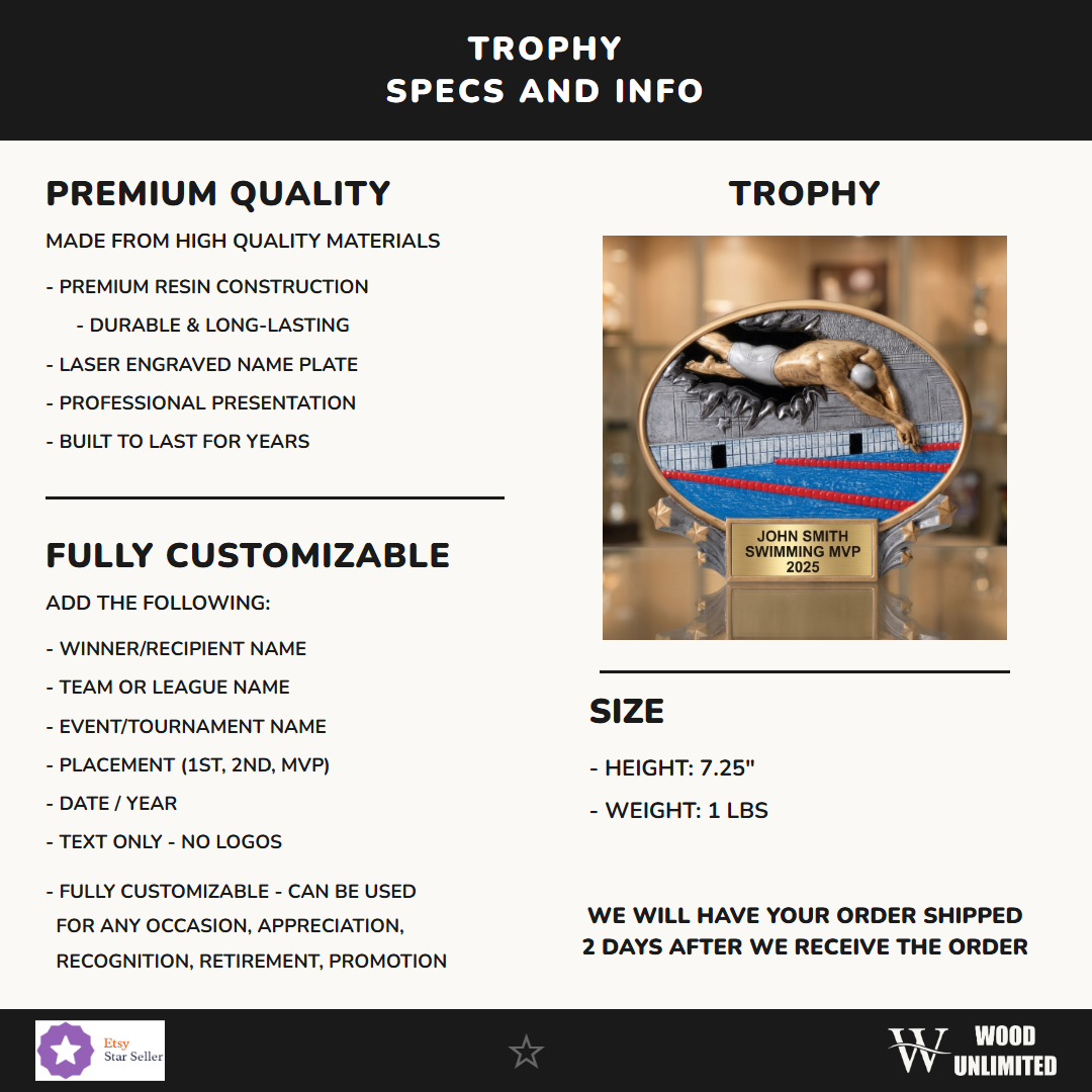 Swimming Award Trophy 4"