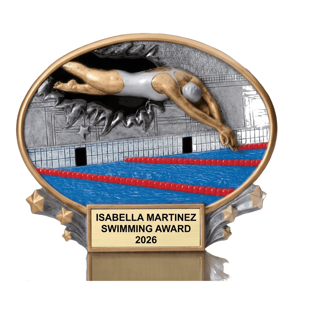 Swimming Award Trophy | Personalized | Custom Engraved | Swim Meet Champion | End of Season Gift | Wood Unlimited