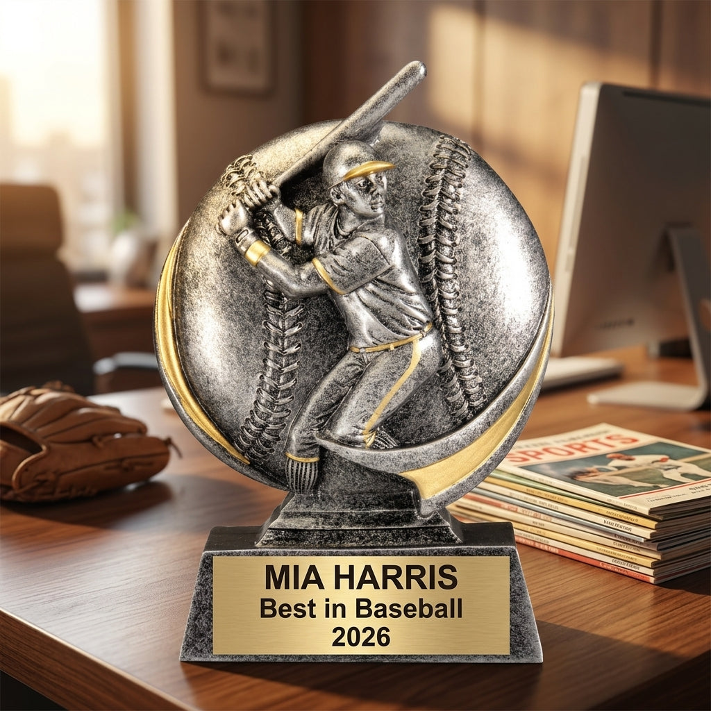 Baseball Award Trophy | Personalized | Custom Engraved | MVP | Team Award | Baseball Gift | Baseball Trophy | Engraved Baseball - View 5