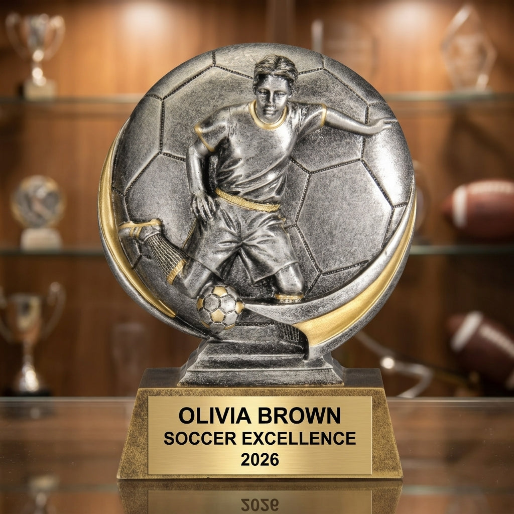 Personalized | Soccer Award | Custom Engraved | Soccer Trophy | Personalized Award | Youth Soccer | Team Banquet | MVP Award - View 1