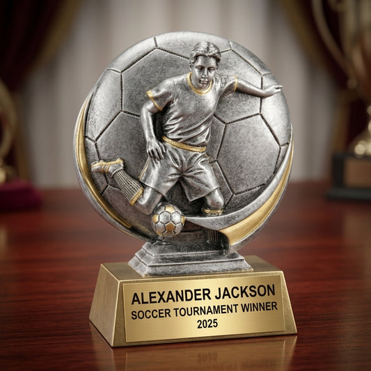 Personalized | Soccer Award | Custom Engraved | Soccer Trophy | Personalized Award | Youth Soccer | Team Banquet | MVP Award - View 2