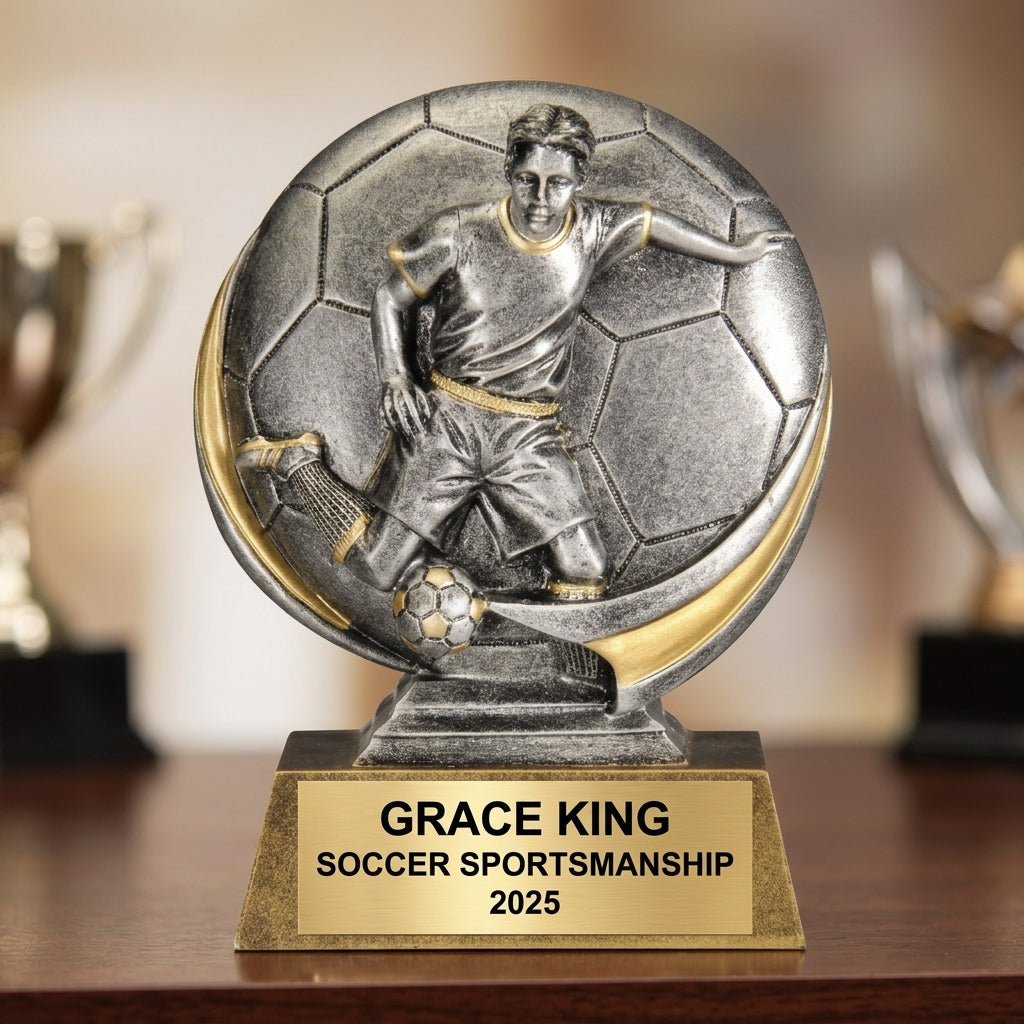 Personalized | Soccer Award | Custom Engraved | Soccer Trophy | Personalized Award | Youth Soccer | Team Banquet | MVP Award - View 4