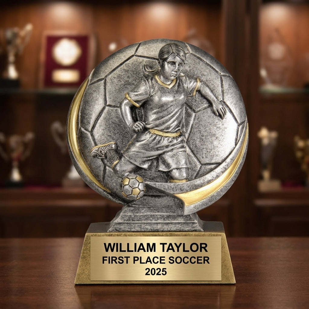 Soccer Award Trophy | Personalized | Custom Engraved Name Plate | Soccer Gifts | MVP Award | Team Trophy - View 1