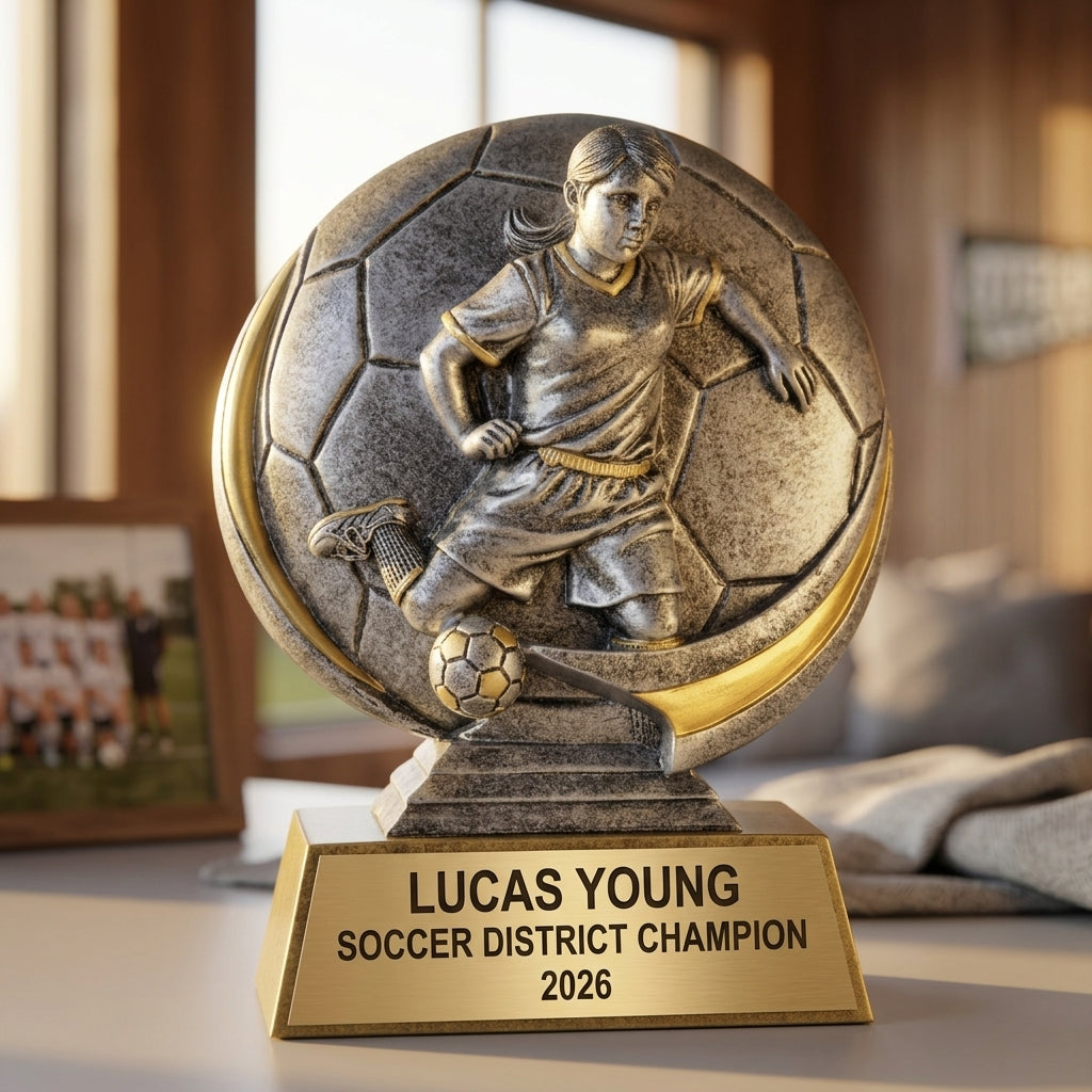 Soccer Award Trophy | Personalized | Custom Engraved Name Plate | Soccer Gifts | MVP Award | Team Trophy - View 5