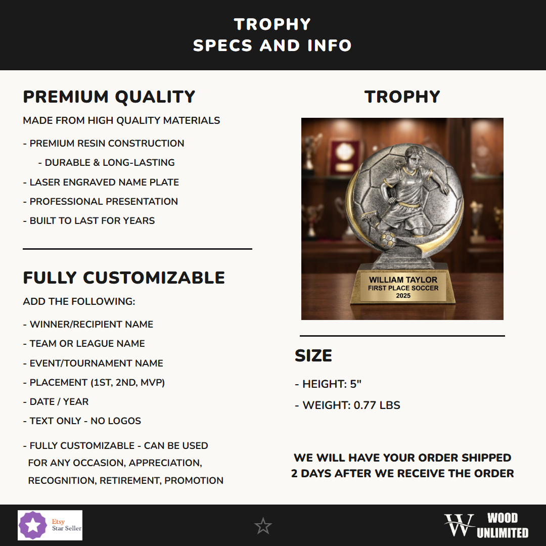 Soccer Award Trophy 5"