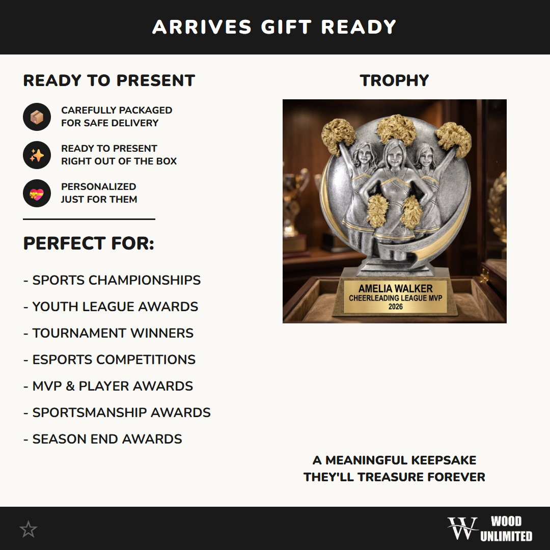 Cheer Award Trophy | Personalized | Custom Engraved Cheerleading Gift | Cheerleading Trophy | Cheer Team Awards