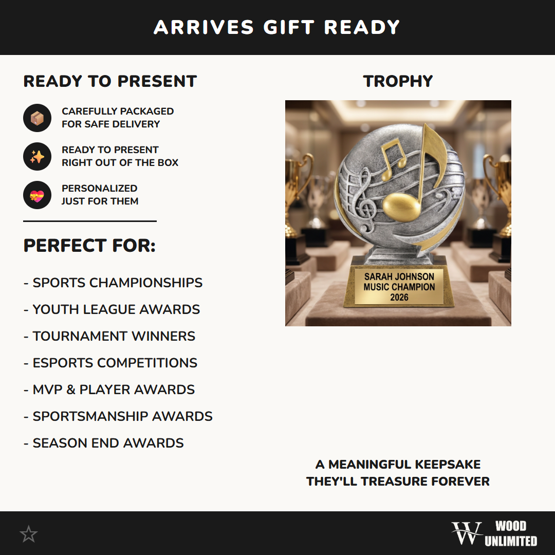 Music Award Trophy | Personalized | Custom Engraved | Music Trophy | Musician Gift | Personalized Music Gift | Music Competition Award