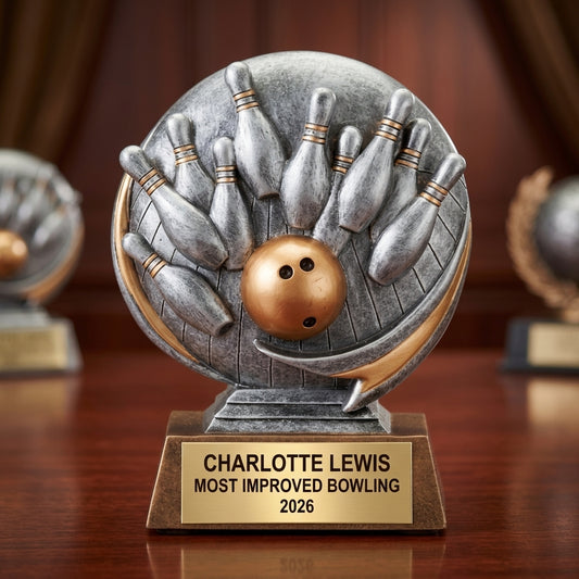 Bowling Trophy Award | Personalized | Custom Engraved | Bowling Award | Bowling Gift | Team Award - View 2