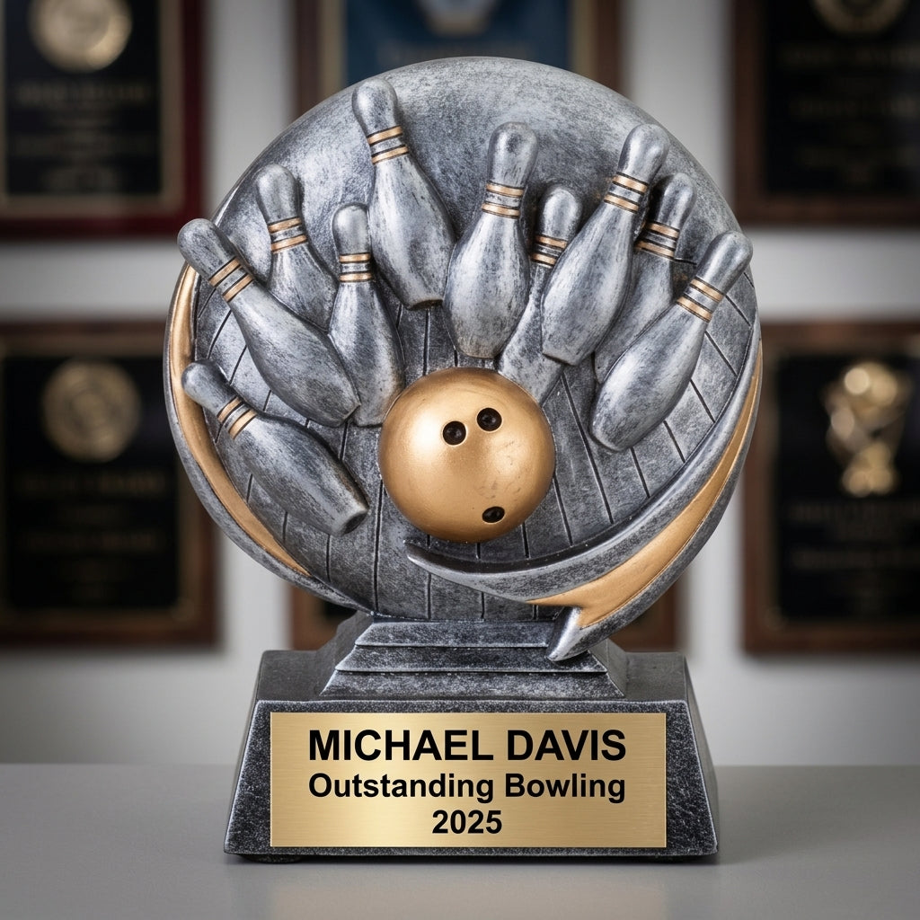 Bowling Trophy Award | Personalized | Custom Engraved | Bowling Award | Bowling Gift | Team Award - View 3