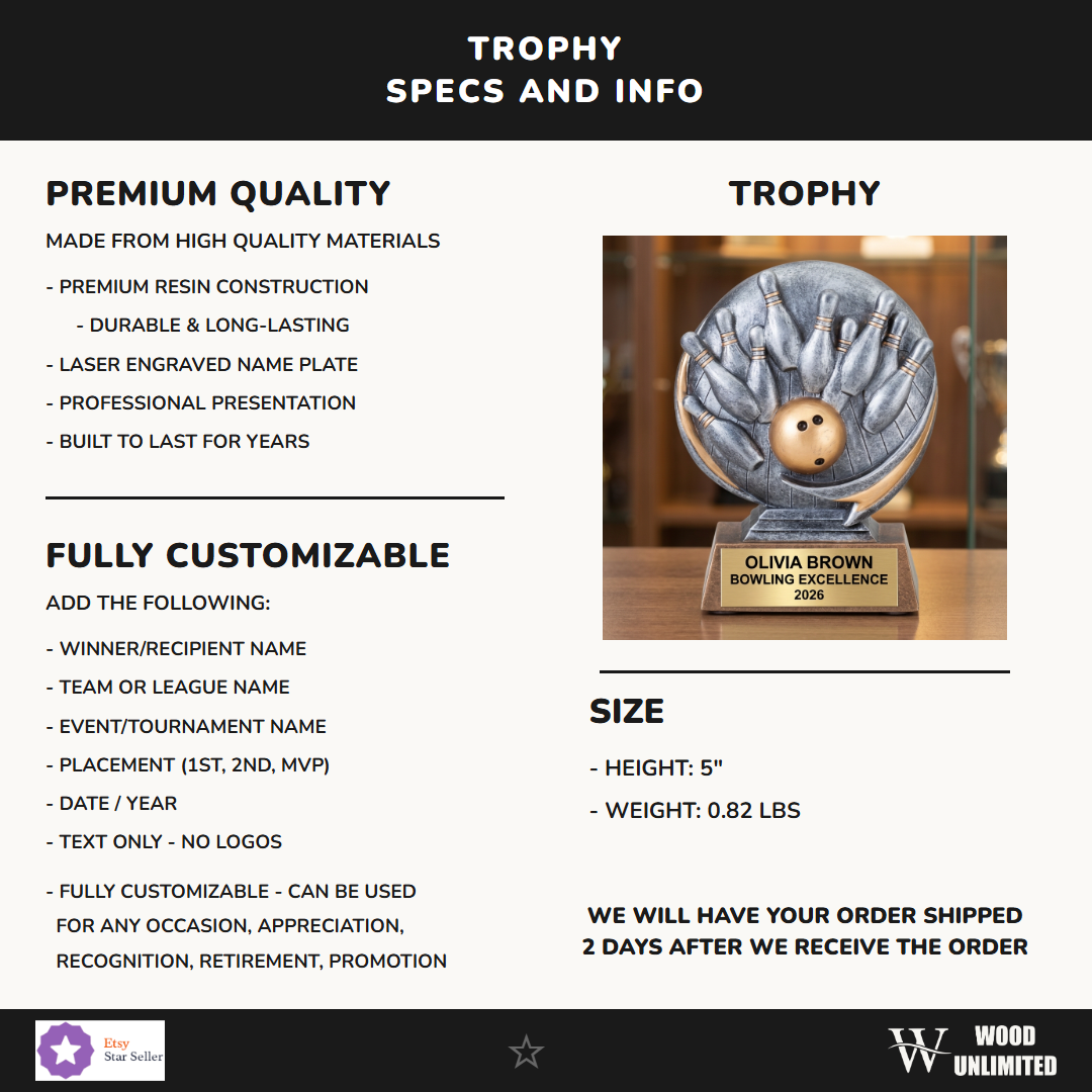 Bowling Award Trophy 5"