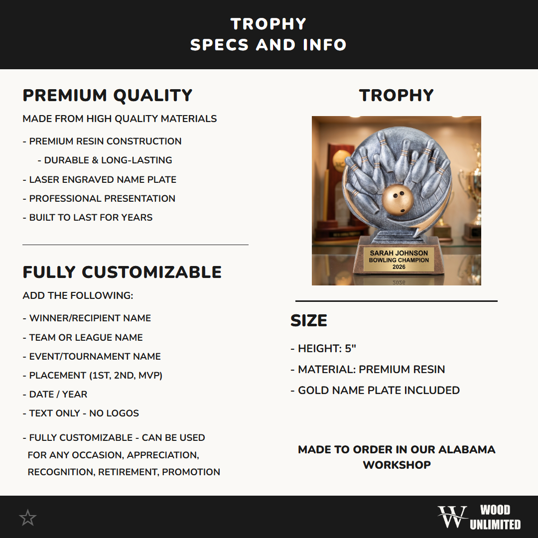Bowling Trophy Award | Personalized | Custom Engraved | Bowling Award | Bowling Gift | Team Award