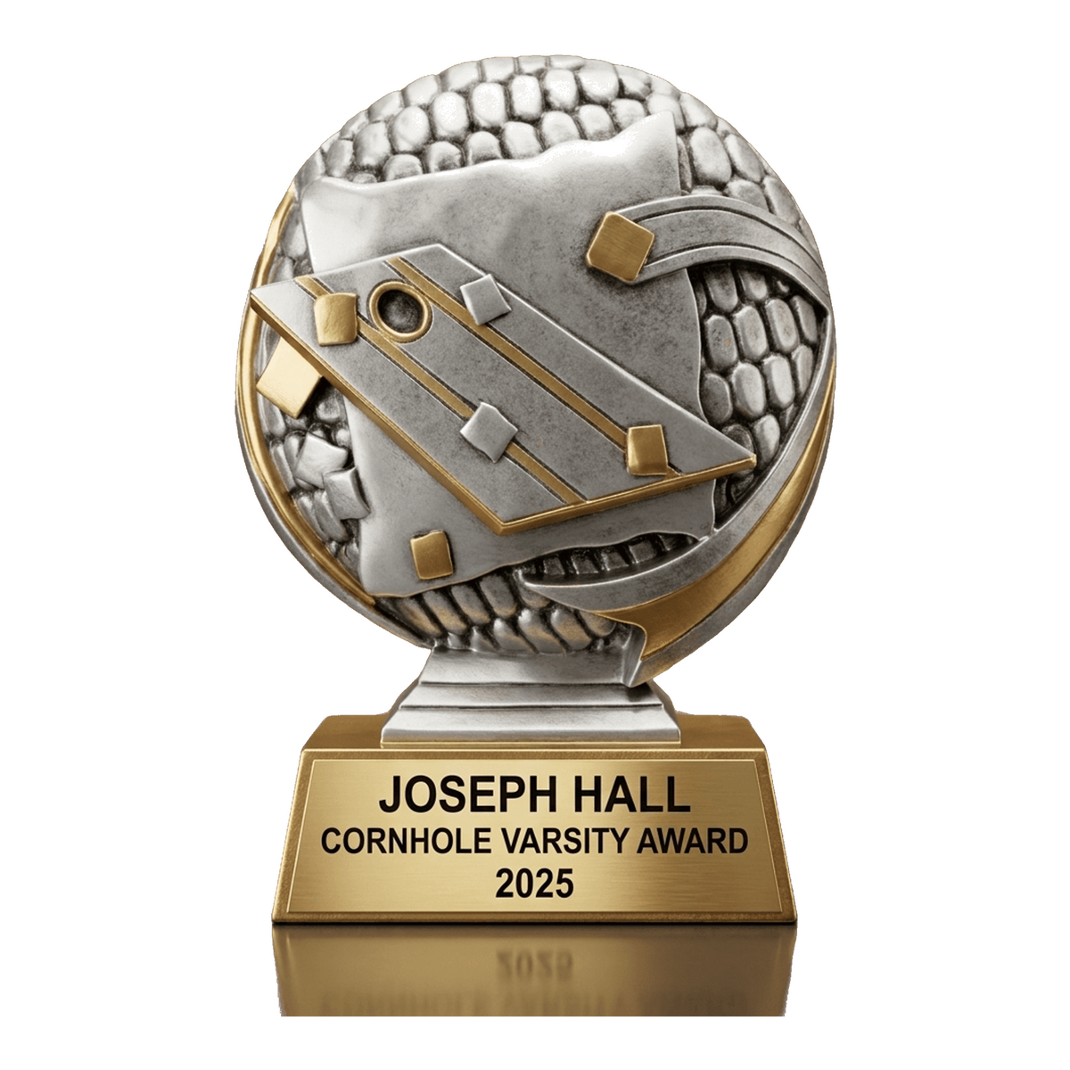 Personalized | Cornhole Award | Custom Engraved | Trophy | Game Prize | Engraved | Custom | Tournament | Backyard | Fun | 5 Inch | Resin