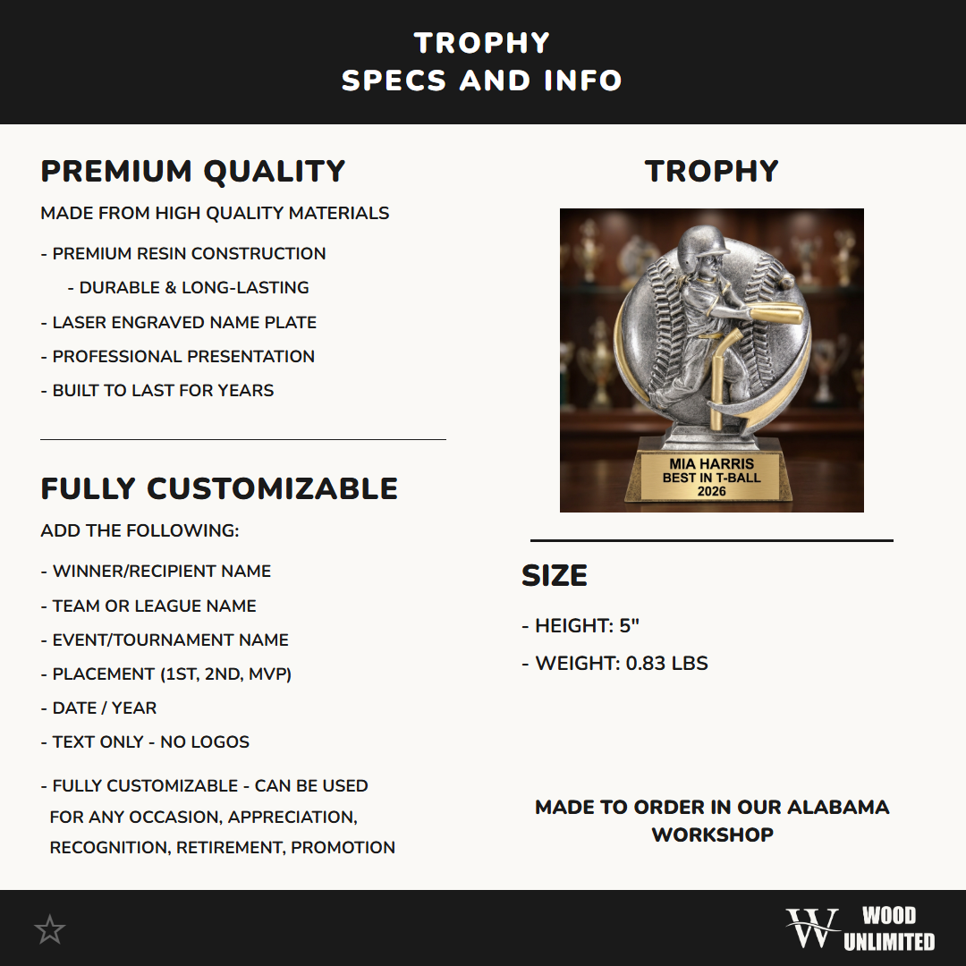 Personalized | T-Ball Award | Custom Engraved | T-Ball Trophy | Personalized Award | Engraved Trophy | Youth Player | Girls T-Ball