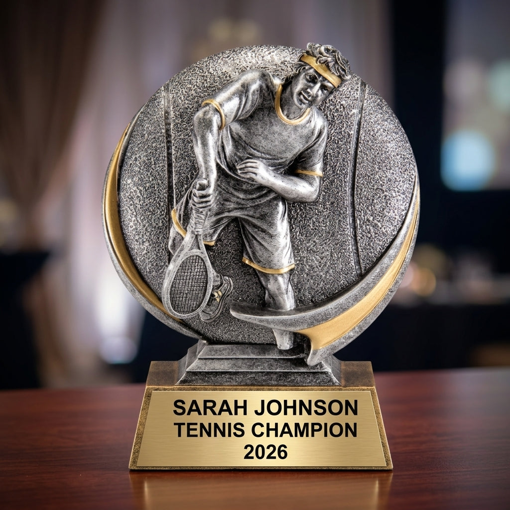 Tennis Trophy Award | Personalized | Custom Engraved | Tennis Champion | MVP | Gift for Tennis Player - View 2