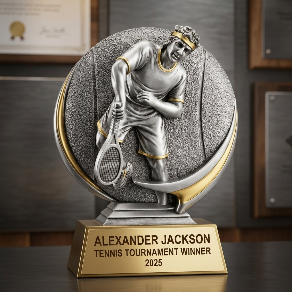 Tennis Trophy Award | Personalized | Custom Engraved | Tennis Champion | MVP | Gift for Tennis Player - View 3