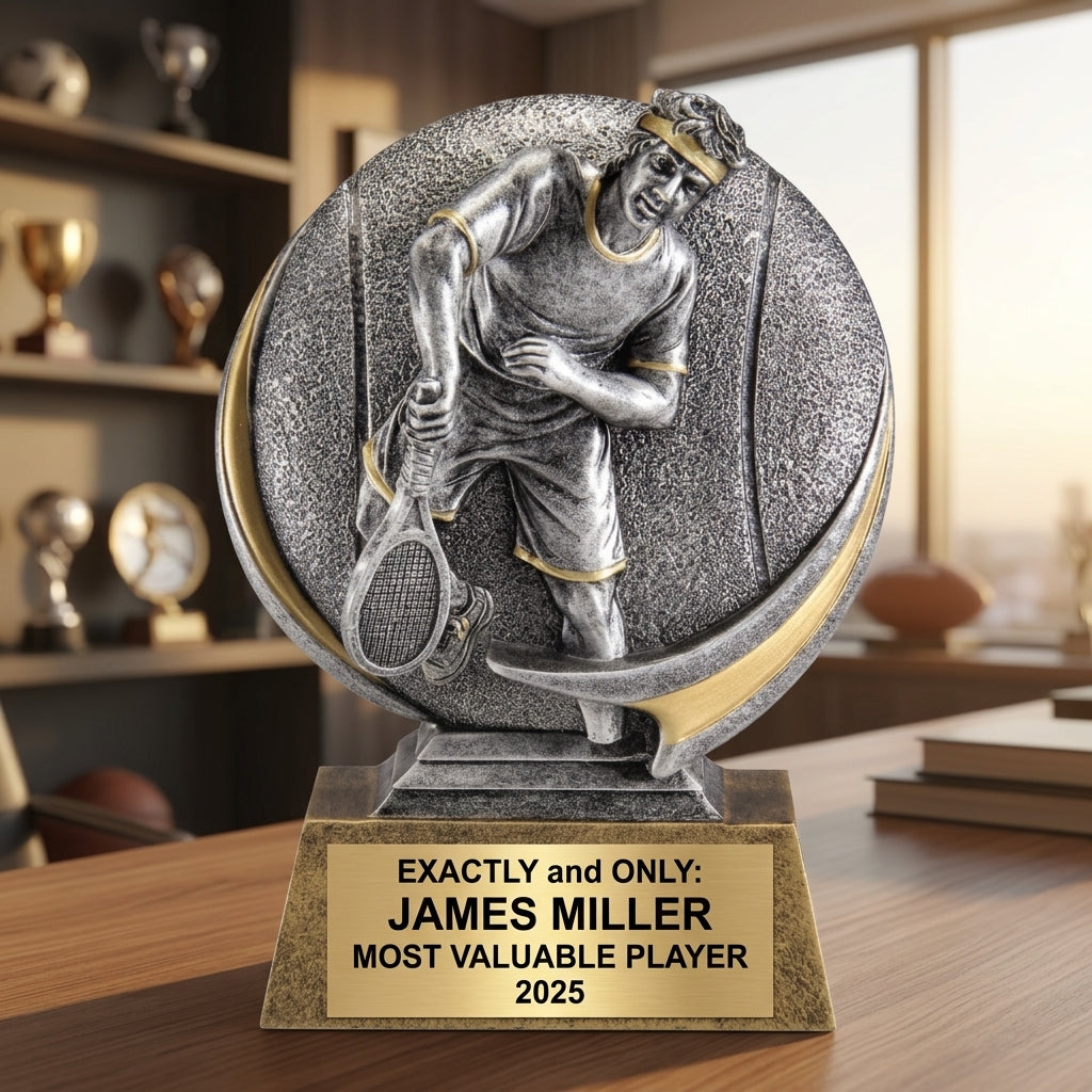 Tennis Trophy Award | Personalized | Custom Engraved | Tennis Champion | MVP | Gift for Tennis Player - View 5