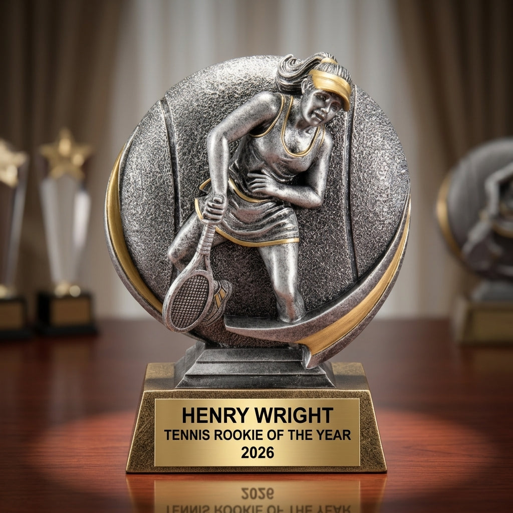 Tennis Award Trophy | Personalized | Custom Engraved | Tennis Champion | MVP Award | Tennis Gift - View 2