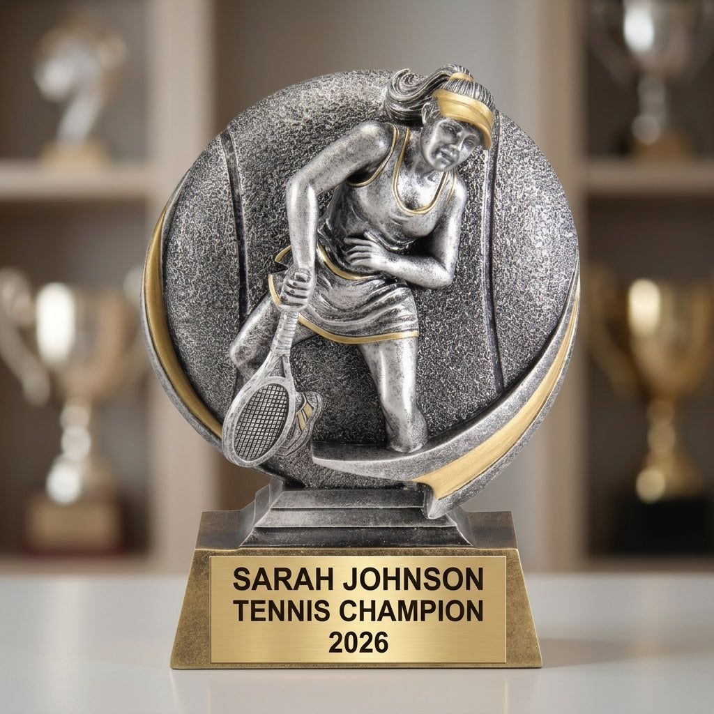 Tennis Award Trophy | Personalized | Custom Engraved | Tennis Champion | MVP Award | Tennis Gift - View 4