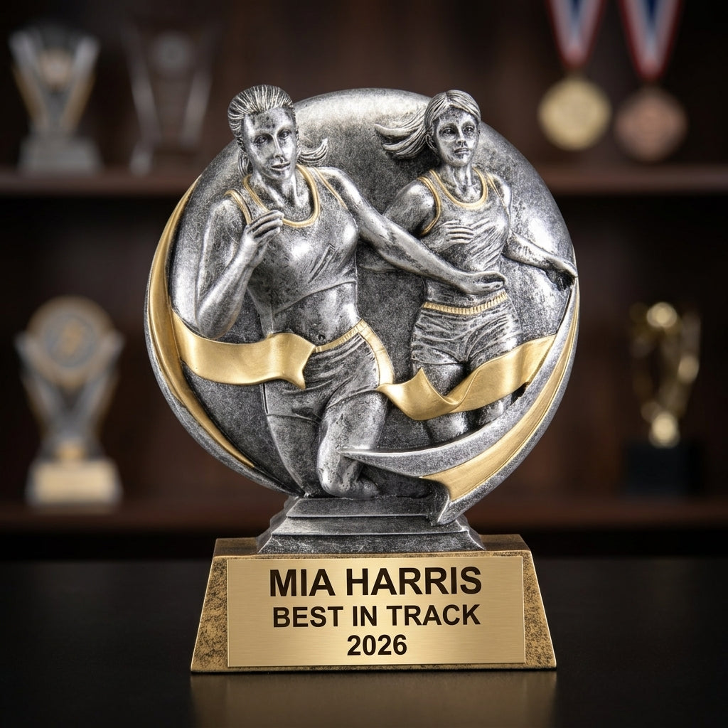 Track Trophy Award | Personalized | Custom Engraved | Track and Field Award | Running Award | Champion Award - View 3
