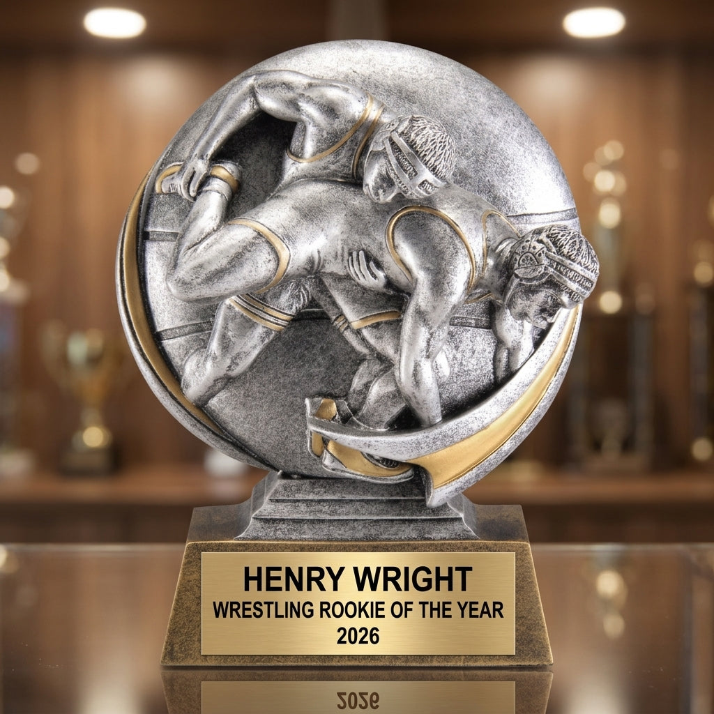 Wrestling Trophy Award | Personalized | Custom Engraved | Wrestling Gift | Wrestling Champion | Motion X Award | Wrestling MVP | Wrestling Team - View 1