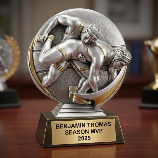 Wrestling Trophy Award | Personalized | Custom Engraved | Wrestling Gift | Wrestling Champion | Motion X Award | Wrestling MVP | Wrestling Team - View 2