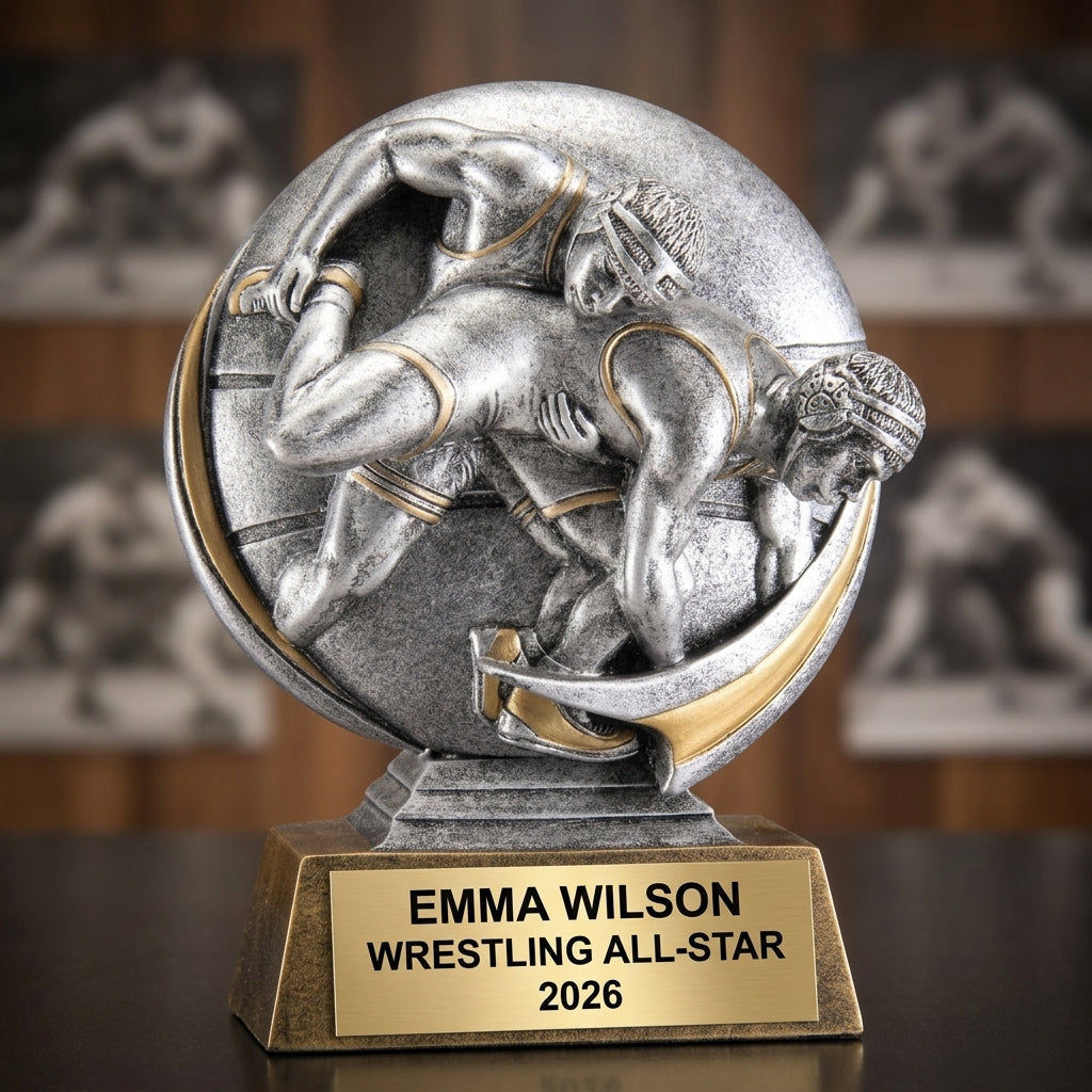 Wrestling Trophy Award | Personalized | Custom Engraved | Wrestling Gift | Wrestling Champion | Motion X Award | Wrestling MVP | Wrestling Team - View 3