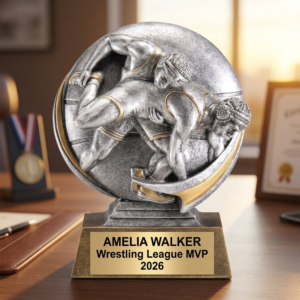 Wrestling Trophy Award | Personalized | Custom Engraved | Wrestling Gift | Wrestling Champion | Motion X Award | Wrestling MVP | Wrestling Team - View 5