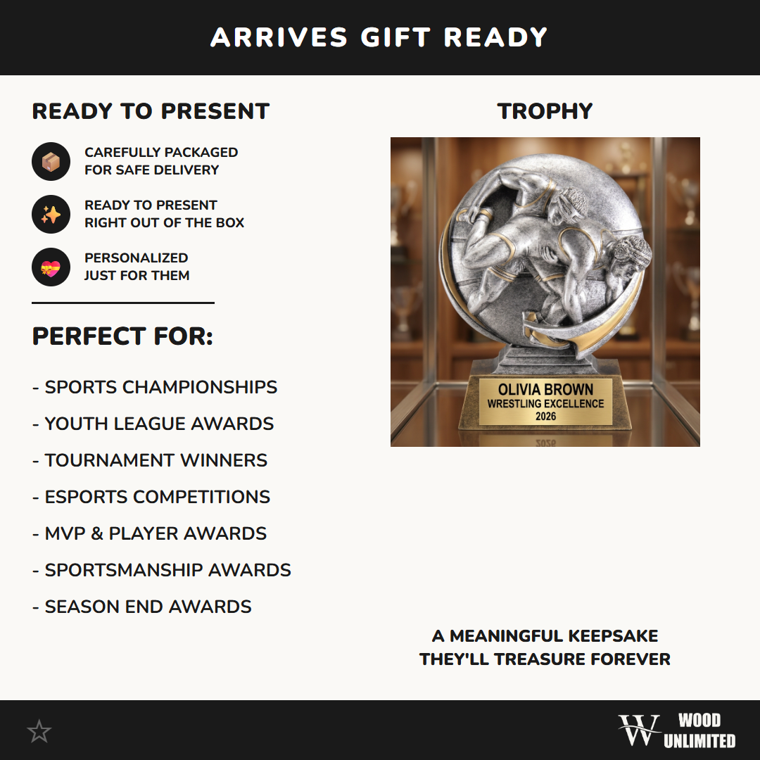 Wrestling Trophy Award | Personalized | Custom Engraved | Wrestling Gift | Wrestling Champion | Motion X Award | Wrestling MVP | Wrestling Team