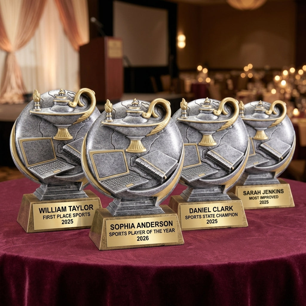 Sports Award Trophy | Personalized | Custom Engraved | Action 3D | Team Gift | Achievement | Tournament | Gold Plate - View 6